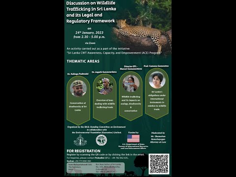 Webinar on Wildlife Trafficking in Sri Lanka and its Legal and Regulatory Framework