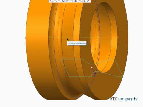 Create solid revolve feature in Creo Parametric 2.0