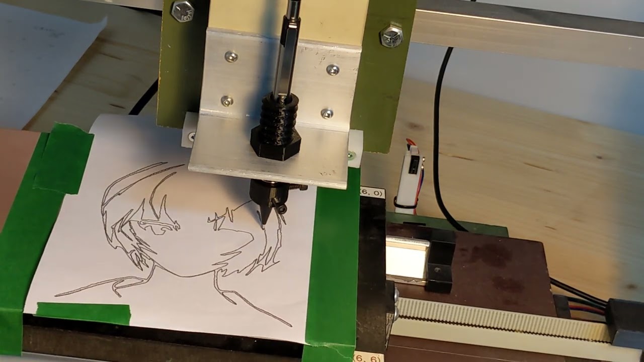 diy CNC drill mod to plot vector graphics