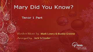 Mary Did You Know? (Arr Jack Schrader) - Tenor 1