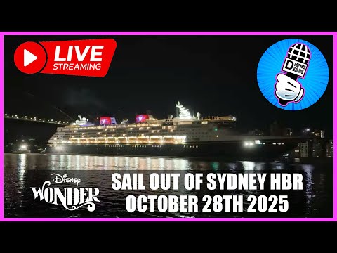 Thumbnail for Disney Wonder Live Stream: Sail Out Sydney Harbour Tuesday October 28th 2025