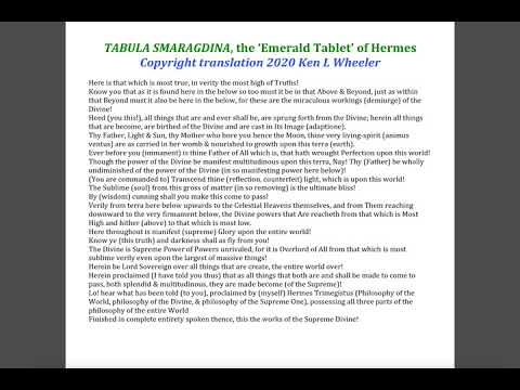 🧿 EMERALD TABLET of Hermes, my TRANSLATION of the TABULA SMARAGDINA 🧿