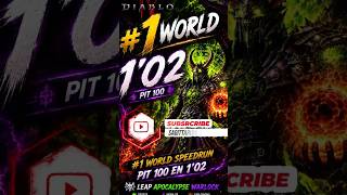🔥 #1 WORLD SPEEDRUN! Pit 100 in 1'02 😈 Diablo 4 Warlock