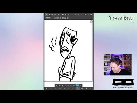 Drawing a comic panel for a book and updated video stream set up