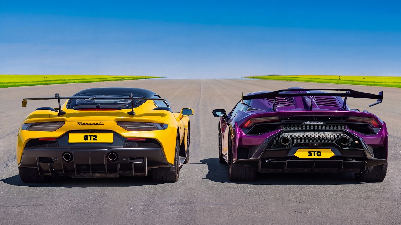 Lamborghini Huracan STO v Maserati GT2 Stradale: DRAG RACE