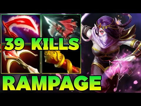 Rampage + 39 Kills TA !! Templar Assassin Dota 2 New Meta 7.39 Guide Carry Gameplay Item Build 7.39
