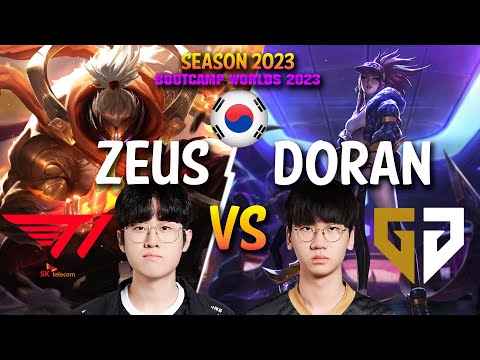T1 Zeus vs GEN Doran - Zeus JAX vs Doran AKALI Top - Patch 13.19 KR Ranked