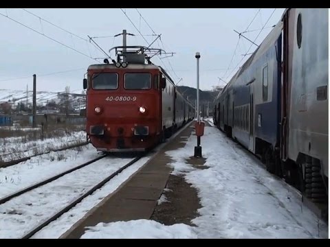 Tren IR1838 Timisoara Nord - Iasi depaseste pe directa un tren Regio - 04.01.2015