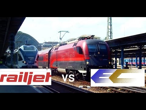 ÖBB RAILJET Rjx 68 vs EC 143 "Transilvania" departure from Budapest Keleti