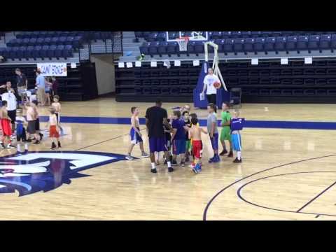 Brody's team getting psyched for the championship game at Creighton camp