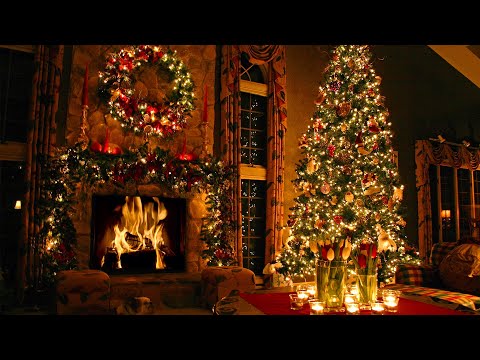 2 Hours of Classic Christmas Songs with Fireplace and Beautiful Christmas Background