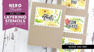 Hero Studio May 2025 Layering Stencil: Roses Are Red