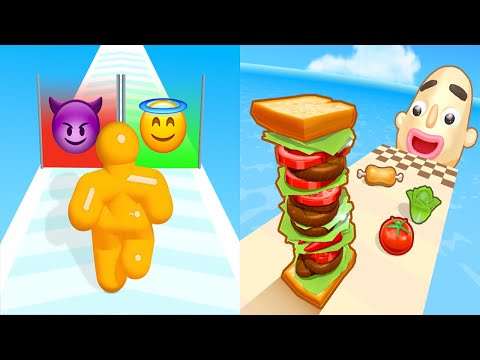 Tall Man Run VS Sandwich Runner - All Levels SpeedRun Gameplay Android iOS Ep 1