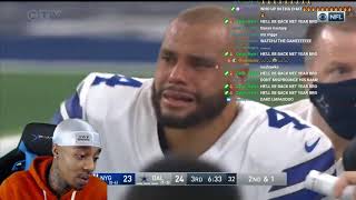 FlightReacts Dak Prescott SCARY Ankle Injury Cowboys vs Giants