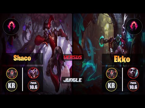 GrandMaster SHACO [Dark Harvest] (Jungle) VS  EKKO - Grandmaster KR Patch 10.6