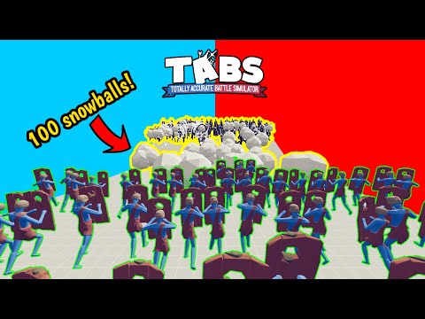 100x SNOW ROLLERS VS 100X SHIELD UNITS - Totally Accurate Battle Simulator | TABS