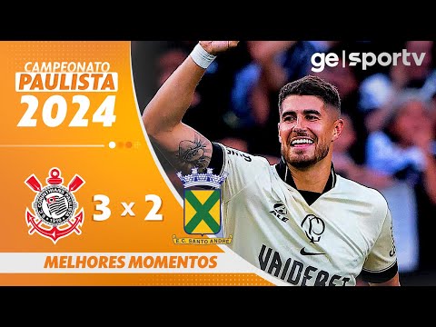 Gols e lances de Corinthians x Santo André