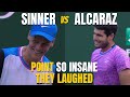 This Alcaraz - Sinner point was so ridiculous they laughed (Indian Wells 2024)