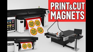 Printing Custom Magnets on HP R1000 Latex Printer  Precision Cutting on Esko Kongsberg X24