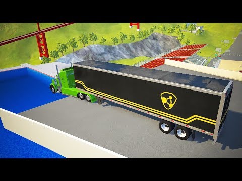 Truck Jumps Pool Diving Ramp - BeamNG.drive