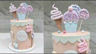 how to buttercream cake with fondant decorations | Cake decorating tutorials | Sugarella Sweets