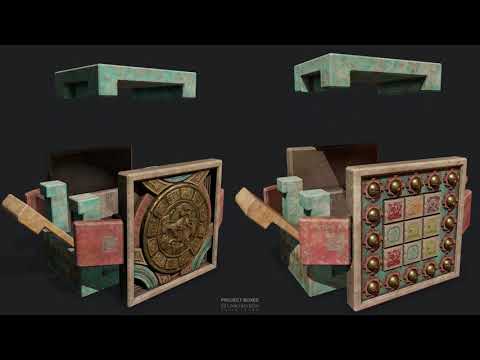 Mayan puzzle box animating
