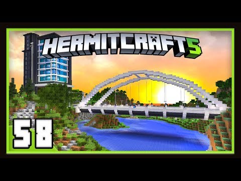 HermitCraft Season 5:  Awesome New Bridge For The City!    (Minecraft 1.12)