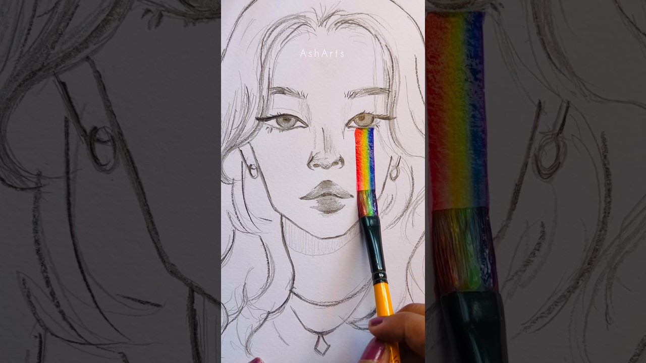 🌈 Rainbow colors brush Stroke | Beautiful or Not? #shorts #satisfying #art