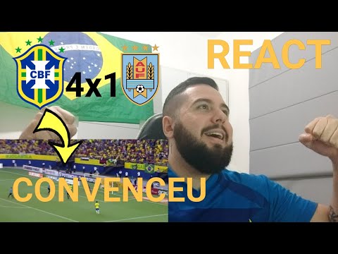 REACT BRASIL 4X1 URUGUAI - MELHORES MOMENTOS - ELIMINATÓRIAS PARA A COPA 2022