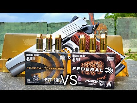 Federal Punch vs HST .45acp Ballistic Gel Test \u0026 Review