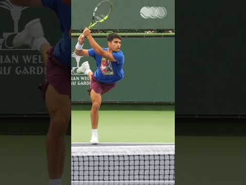 Carlos Alcaraz | back hand Slow Motion [High ball]