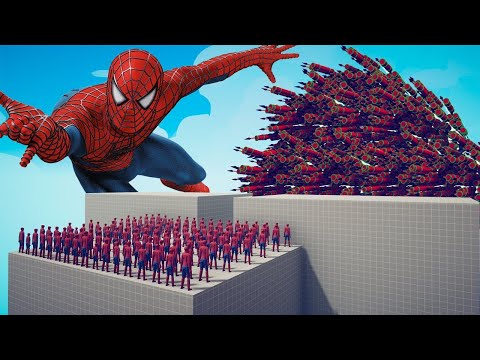 100X SPIDERMAN + 2X GIANT VS EVERY GOD - Totally Accurate Battle Simulator TABS