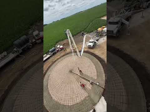 A circular raft foundation pour looks impressive on a time-lapse.  #buildingservicesengineering
