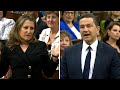 Freeland accuses Poilievre of wearing more makeup than she does