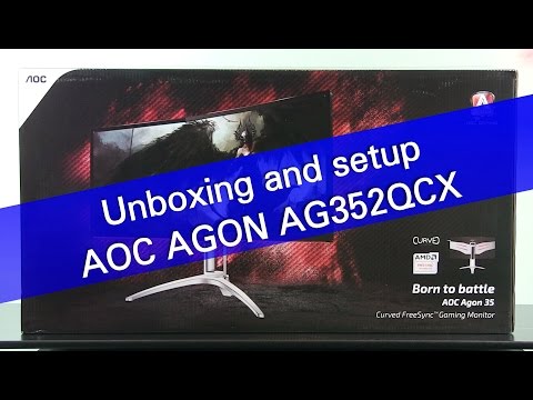 AOC AGON AG352QCX gaming monitor unboxing and setup