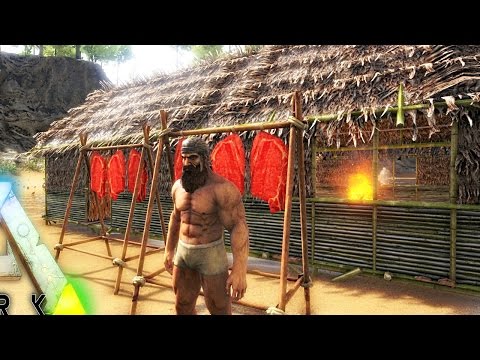 ARK Survival PLUS - MICRORAPTOR AMBUSH, FANCY NEW CUSTOM HOUSE & FRESH MEAT RACKS ( Gameplay E2 )