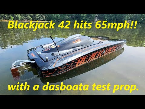 Blackjack 42 8s hits 65mph with a dasboata test prop.