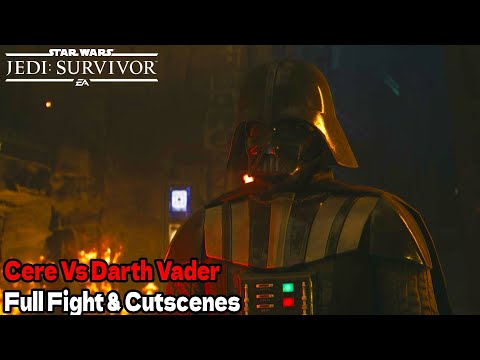 Darth Vader Vs Cere Full Fight & Cutscenes - Star Wars Jedi Survivor