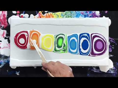 (33)Acrylic Pouring 🌈 Puddle Pour