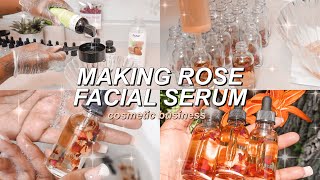 DIY SKINCARE FOR ACNE PRONE SKIN|MAKING ROSE FACIAL SERUM |MAKING SKIN CARE PRODUCTS| COSMETIC LINE