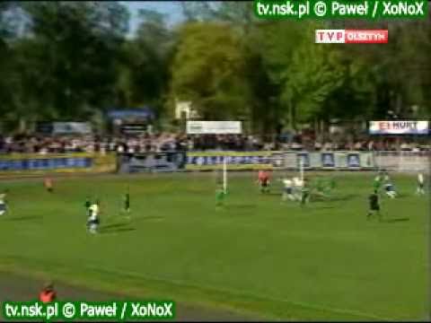 tv.nsk.pl 2011-04-30 Olimpia Elbląg - MKS Świt Nowy Dwór Maz. 1-0 Dawit Chighladze bramka