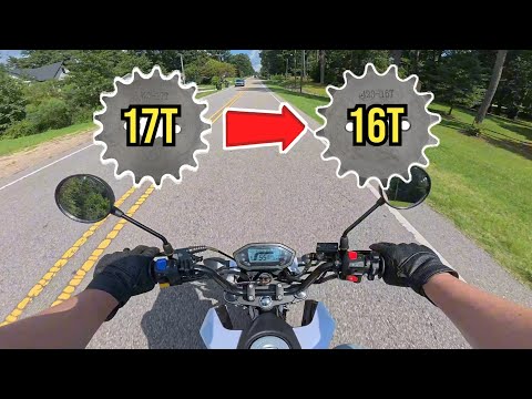 I swapped out the 17 tooth for a 16 tooth sprocket on my Boom Vader 125 | Honda Grom Clone