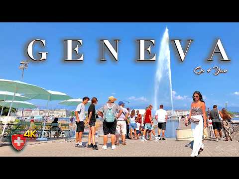 SWITZERLAND GENEVA 🇨🇭 Breatthaking City Lake Promenade and City Centre Walking tour 4K UHD