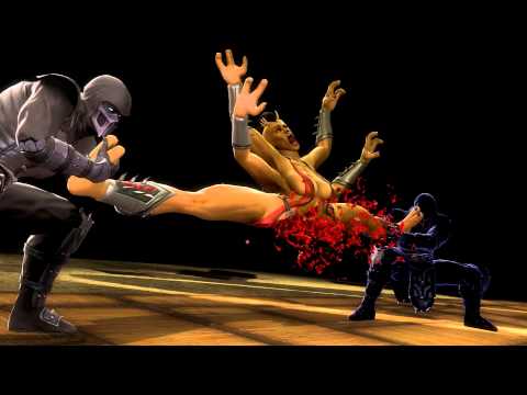 Mortal Kombat 9 Kung Lao Fatality 1, 2, Stage and Babality (HD) 