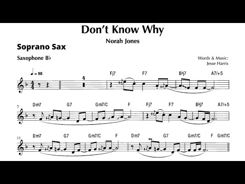 DON'T KNOW WHY [soprano sax] NORAH JONES