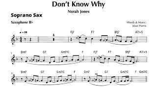 DON&#39;T KNOW WHY [soprano sax] NORAH JONES