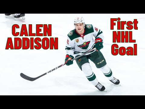 Calen Addison #59 (Minnesota Wild) first NHL goal Nov 2, 2021