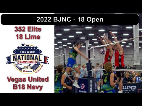 2022 BJNC 18 Open Gold Quarter Final - 352 Elite 18 Lime vs Vegas United B18Navy