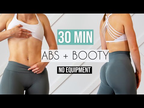 2 in 1 ABS & BOOTY- Home Workout, No Equipment (30 min)