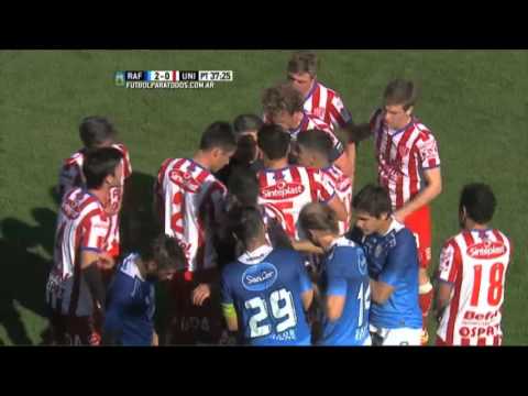 Villar vio la roja. Rafaela 2 - Unión 0. Fecha 26. Primera División 2015. FPT.